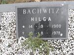 BACHWITZ Hilga 1900-1978