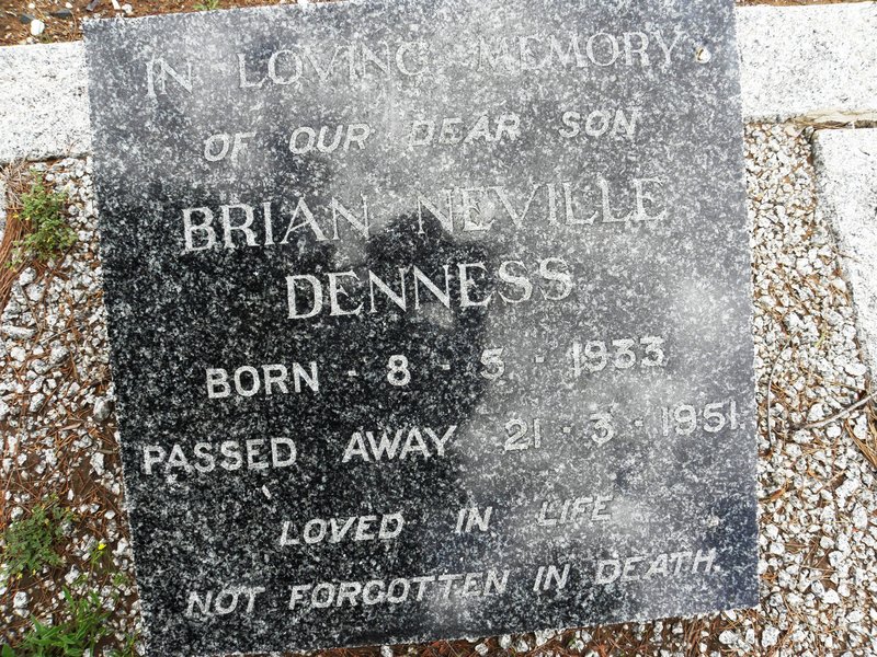 DENNESS Brian Neville 1933-1951