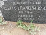 BAA?? Aletta Francina nee STEYN 1904-1936