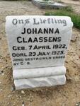 CLAASSENS Johanna 1922-1925