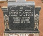 LANGE Catharina Johanna Andriezina, de nee NORTJE 1865-1939
