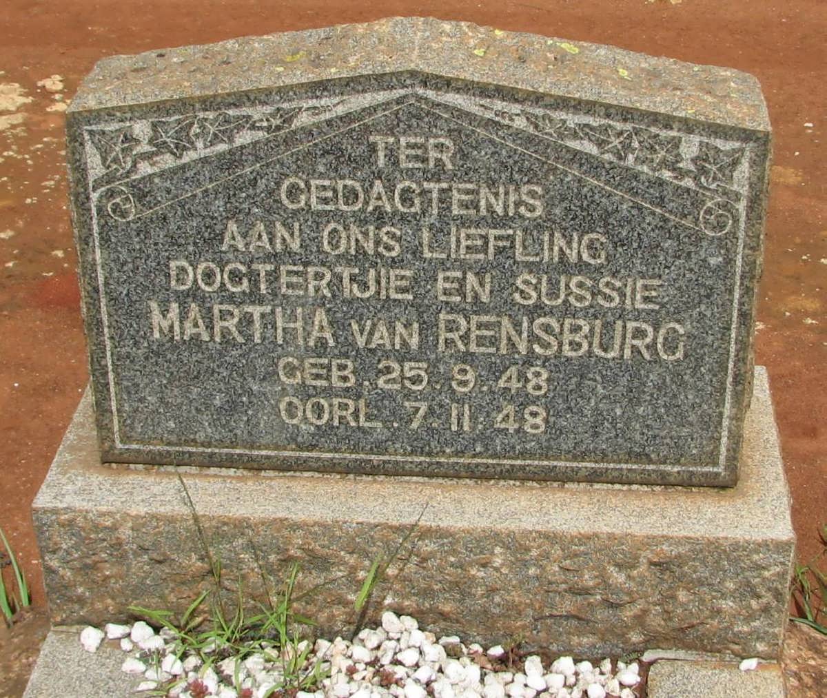 RENSBURG Martha, van 1948-1948