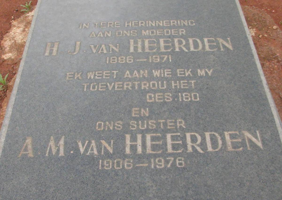 HEERDEN H.J., van 1886-1971 :: VAN HEERDEN A.M. 1906-1976