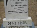MATTHIS Letitia nee SKEEN -1960