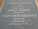 MERWE Johan George, van der 1947-2004