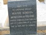 PISANIE Hester Alberta Herculina, du voorheen JUBELIUS geb CARELSE 1884-1940
