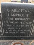 LAMPRECHT Charlotta C. nee BOSHOFF 1888-1944