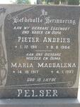 PELSER Pieter Andries 1911-1984 & Maria Magdalena 1917-1997