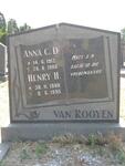 ROOYEN Henry H., van 1906-1995 & Anna C.D. 1912-1986