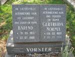 VORSTER Barend 1913-1988 & Gertruida Norma 1922-1996