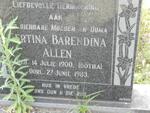 ALLEN Gertina Barendina nee BOTHA 1900-1983