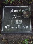 FOURIE Alta 1939-2005