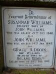 WILLIAMS John -1947 & Susannah -1940 :: DIXON Gracie B. nee WILLIAMS -1963