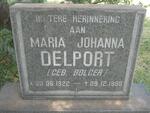 DELPORT Maria Johanna nee BOLGER 1922-1995
