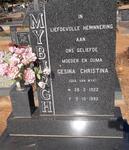 MYBURGH Gesina Christina, nee van WYK 1922-1992