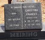 MEIRING Christina Francis nee BARKHUYSEN 1907-1991
