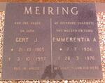 MEIRING Gert J. 1905-1987 & Emmerentia A. 1906-1976