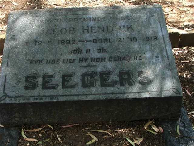 SEEGERS Jacob Hendrik 1892-1918