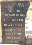CLAASSENS Arie Willem, 1920-1986