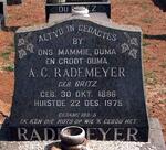 RADEMEYER A.C. nee BRITZ 1886-1975