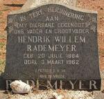 RADEMEYER Hendrik Willem 1884-1962