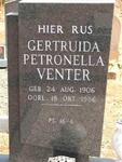 VENTER Gertruida Petronella 1906-1986