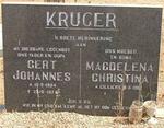 KRUGER  Gert Johannes 1904-1975 & Magdelena Christina nee CILLIERS 1913-????