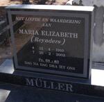 MÜLLER Maria Elizabeth nee REYNDERS 1910-2002