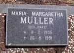 MULLER Maria Margaretha nee MARX 1905-1991