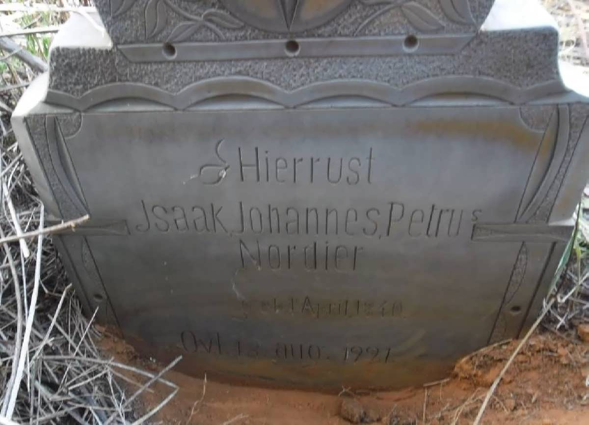 NORDIER Jsaak Johannes Petrus 18??-1921