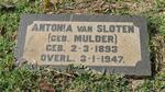 SLOTEN Antonia, van nee MULDER 1893-1947