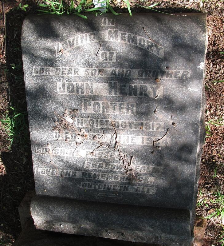 PORTER John Henry 1917-1934