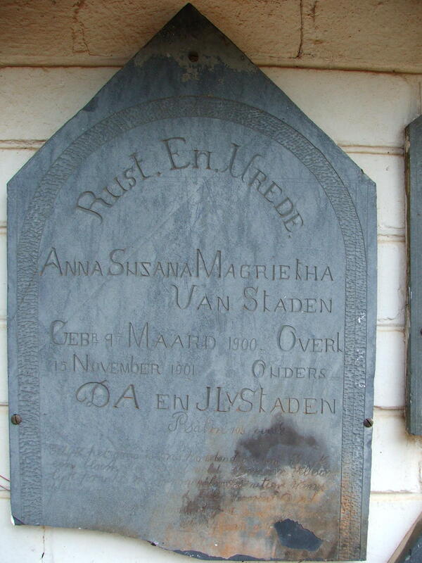 STADEN Anna Susanna Magrietha 1900-1901