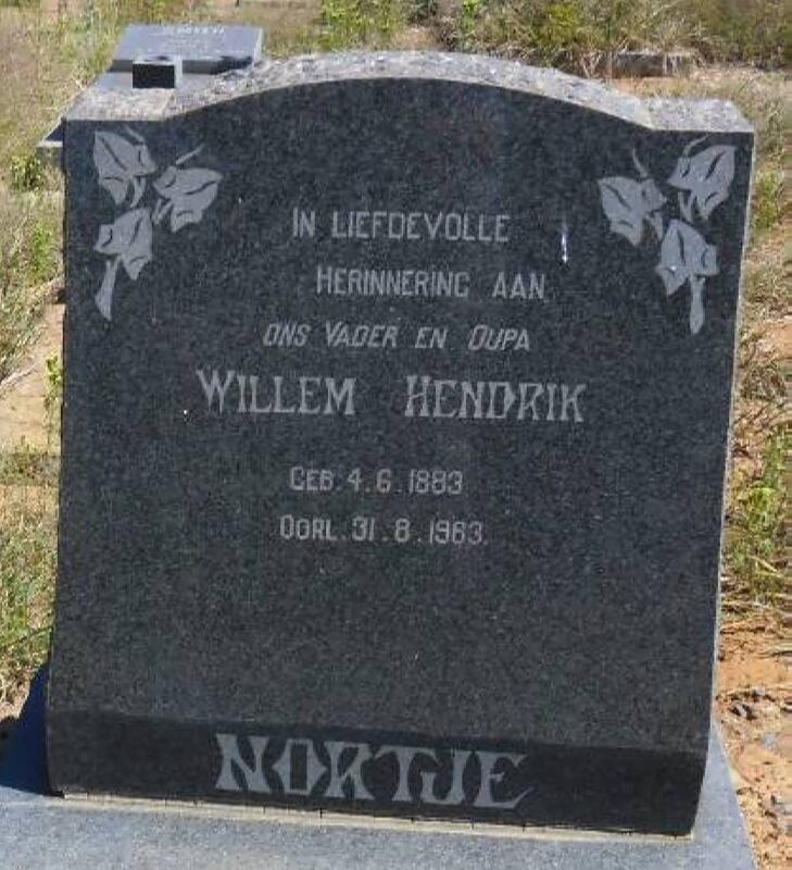 NORTJE Willem Hendrik 1883-1983