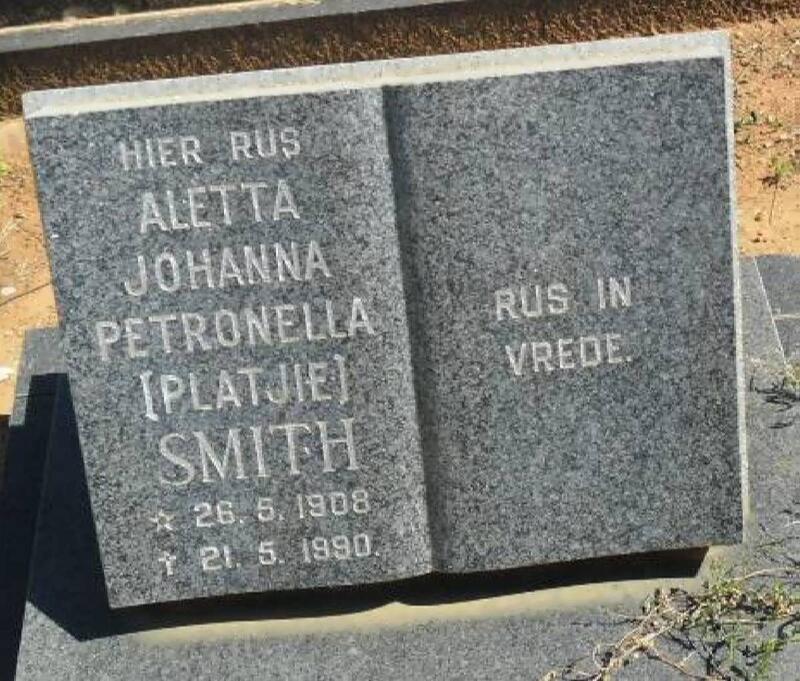 SMITH Aletta Johanna Petronella 1908-1990