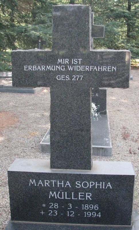 MÜLLER Martha Sophia 1896-1994