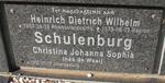 SCHULENBURG Heinrich Dietrich Wilhelm 1937-1979 & Christina Johanna Sophia DE WAAL 1937-