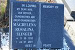 SLINGER Magdelena Rosalina 1932-2001
