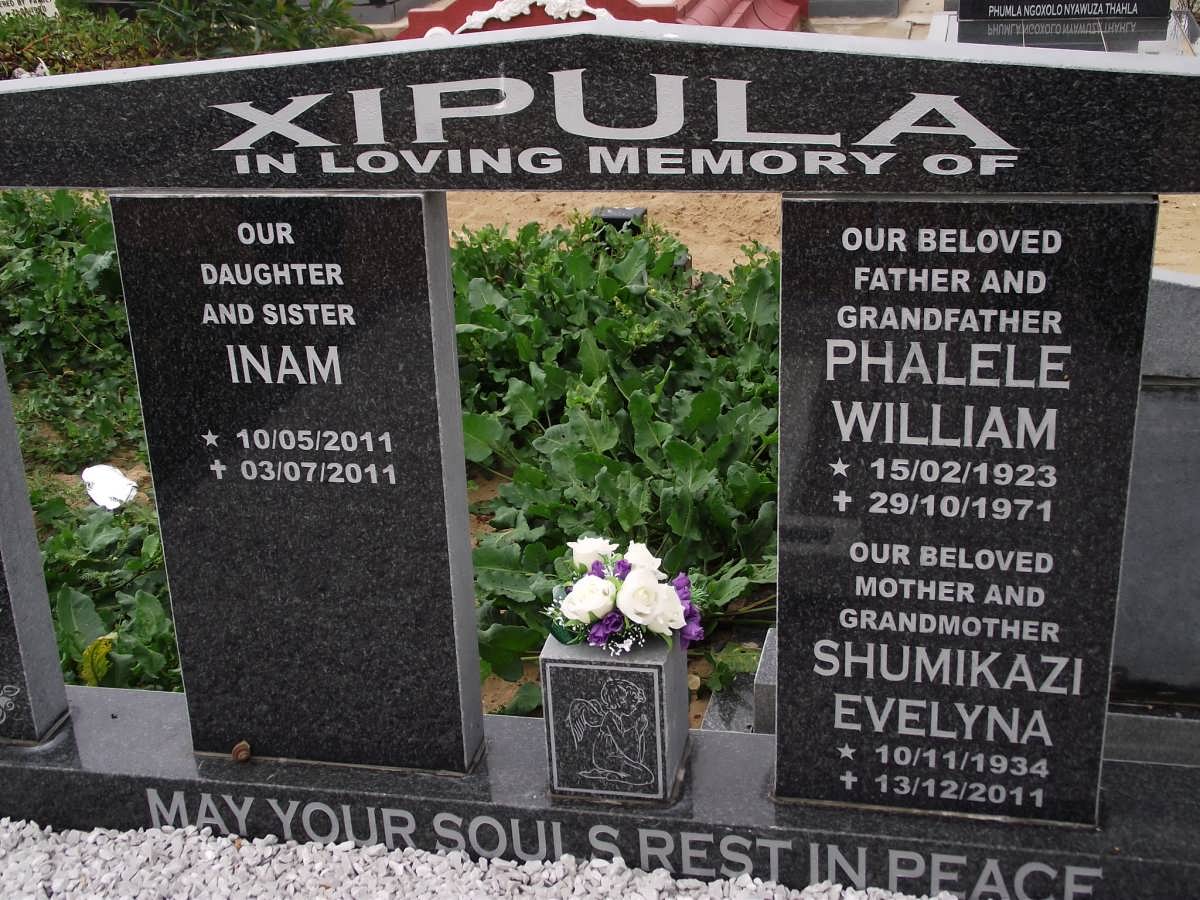 XIPULA Phalele William 1923-1971 & Shumikazi Evelyna 1934-2011 :: XIPULA Inam 2011-2011