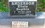 ANDERSON Elsie Sophia 1922-2001