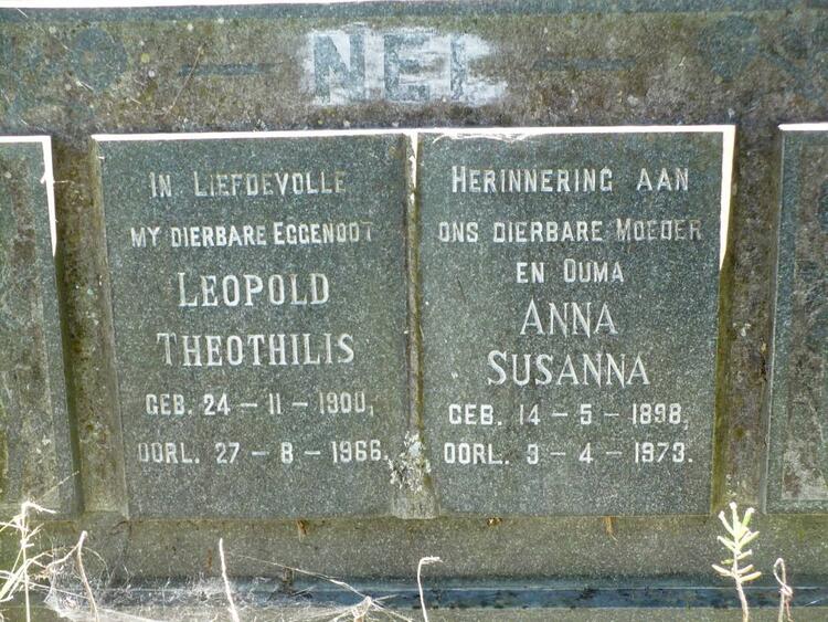 NEL Leopold Theothilis 1900-1966 & Anna Susanna 1898-1973