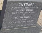SNYDERS Frederik Adriaan 1906-1969 & Susanna Helena LOUW 1899-1984