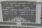 MARAIS Johannes Petrus Albertus 1889-1980 & Aletta van der MERWE 1891-1982
