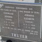 TRUTER Coenraad Hendrik 1926-1993 & Johanna Elizabeth 1929-1993