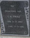 PRINS L.A. 1894-1981