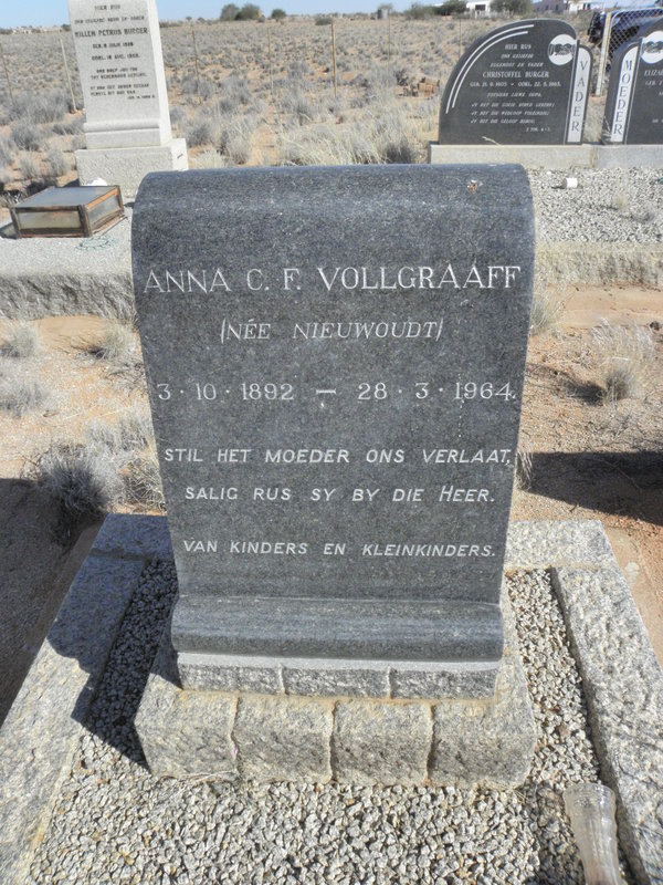 VOLLGRAAFF Anna C.F. nee NIEUWOUDT 1892-1964