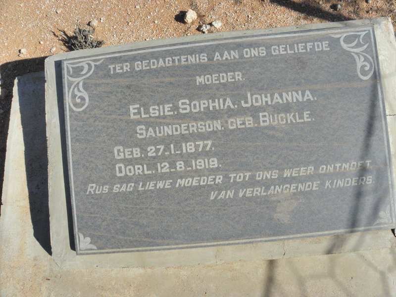 SAUNDERSON Elsie Sophia Johanna nee BUCKLE 1877-1919