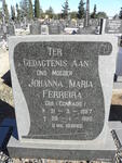 FERREIRA Johanna Maria nee CONRADIE 1887-1980
