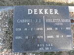 DEKKER Gabriel J.J. 1896-1979 & Hieletta Maria SMITH 1932-2004