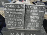 MARAIS Charl Francois 1910-1979 & Martha Maria 1923-2002
